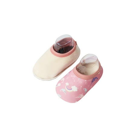 

Woobling Toddlers Kids Sock Slipper Cartoon Crib Shoes Prewalkers Floor Slippers Home Socks Cute Soft Shoe Pull On Breathable Lined Pink Dolphin 6.5C