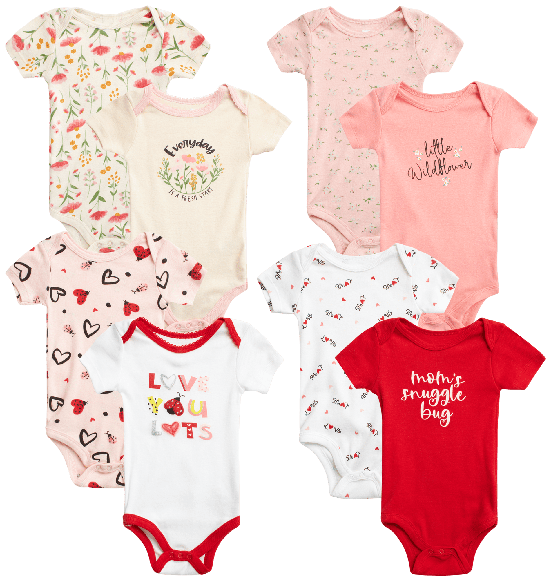 Koala Baby Girls' Layette Set 8 Piece Playwear Bodysuit Romper