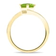 thumbnail image 2 of SZUL Women's Solitaire Square Shaped Peridot Wave Ring in 10K Yellow Gold, 2 of 5