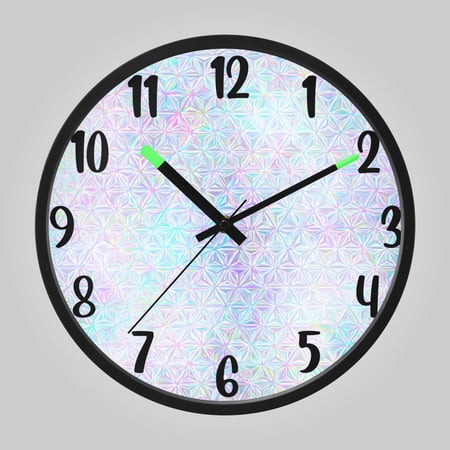 RMDQTR 12 Inch Sound-Activated LED Night Light Wall Clock Silent Sweep Movement Acrylic Face Battery-Operated for Bedroom/Living Room/School// Pastel Prism Star Pattern