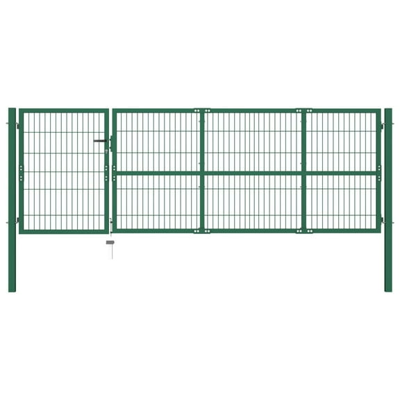 vidaXL Garden Gate with Posts Steel Anthracite Fence Patio Outdoor Multi Sizes