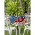 thumbnail image 2 of Outdoor Tablecloth with Umbrella Hole and Zipper, Christmas Round Table Cloth 60 Inch Waterproof Tablecloth, Retro Xmas Deer Candy Ice Cream Pine Needle Picnic Table Cover for Patio Camping, 2 of 7