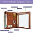 thumbnail image 4 of 3 Ring Binder Vegan Leather Portfolio, Zippered Portfolio for Men, Letter Size Organizer Folder Padfolio A4 Document Bag for 13.3 inch Tablet Laptop, 4 of 8