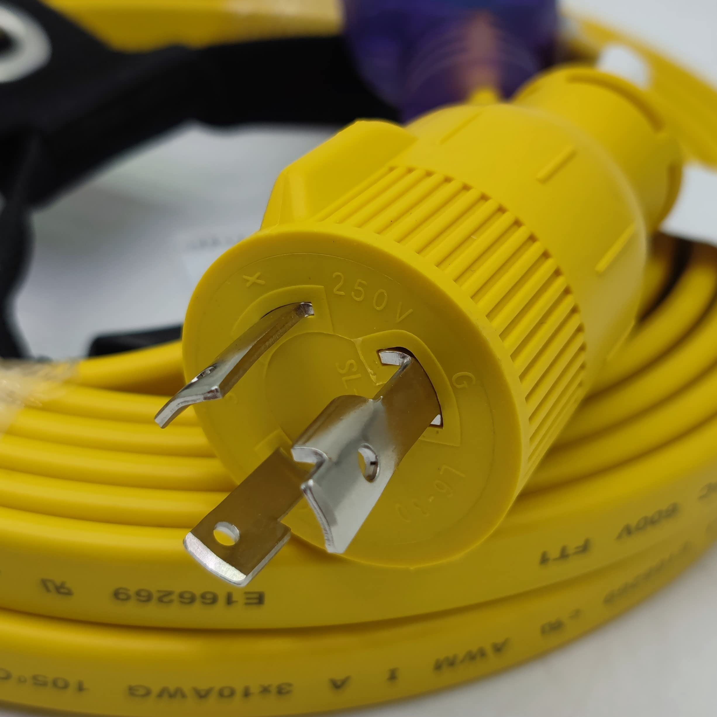 Parkworld 64620 NEMA L6-30 Flat Prolate Extension Cord, Locking 3-Prong, 30 AMP, 250 Volts, 7500 Watts (50FT)