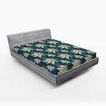 thumbnail image 2 of Ambesonne Watercolor Floral Fitted Sheet, Surreal Garden, King Size, Dark Teal Burnt Orange, 2 of 5