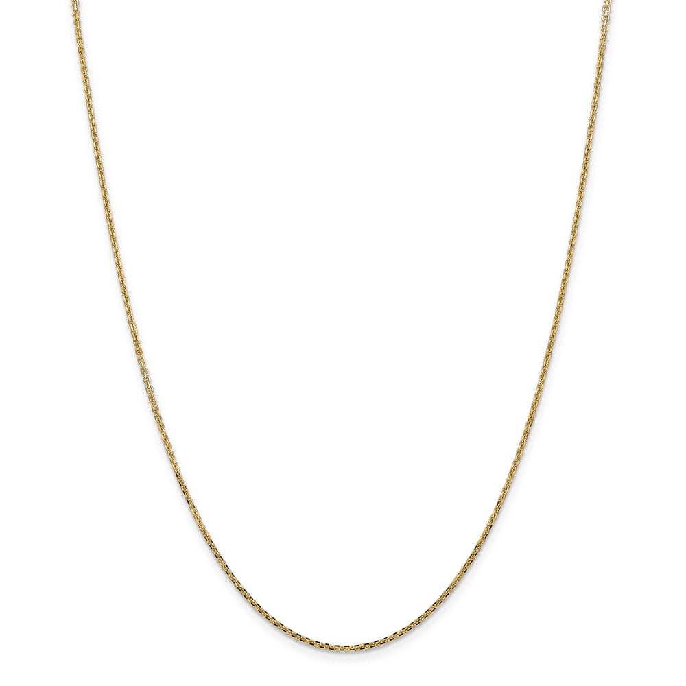 Real 14kt Yellow Gold 1.45mm Solid Diamond Cut Cable Chain; 20 inch; Lobster Clasp