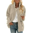 thumbnail image 7 of Fnooota Women's Fleece Jackets, Stand-up collar Loose Fit Lightweight Warm Winter Outerwear Khaki Size S-2XL, 7 of 7