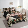 thumbnail image 3 of Manfei Geometric Aztec Twin Bedding Sets 7-Piece for Adult, Rustic Cow Print Bedding Comforter Set, Western Bohemian Style Reversible Sheet Sets, Ultra Soft Home Decor, 3 of 7