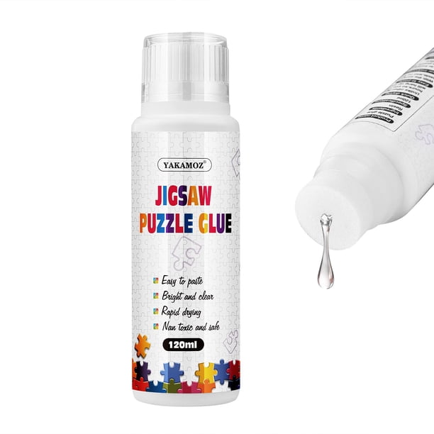 Pegamento para rompecabezas YAKAMOZ actualizado, transparente, soluble en agua, 120 ml