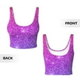 thumbnail image 6 of Goofa Purple Glitter Printed Sports Bras for Women, High Impact Running Bra Workout Crop Tank Tops Longline Sports Bra Push up-X-Large, 6 of 9