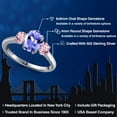 thumbnail image 2 of Gem Stone King 1.66 Ct Oval Blue Tanzanite Pink Lab Grown Diamond 925 Sterling Silver Ring, 2 of 6
