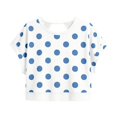 thumbnail image 6 of Kiijoy Girls Polka Dot Cutout Batwing Sleeve Crop Top Workout Tee Active T-Shirt, Sizes 13-14, 6 of 6
