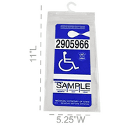 2Pack Handicap Parking Placard Holder - Disabled Parking Permit Holder Hanger Sleeve with Larger Hook