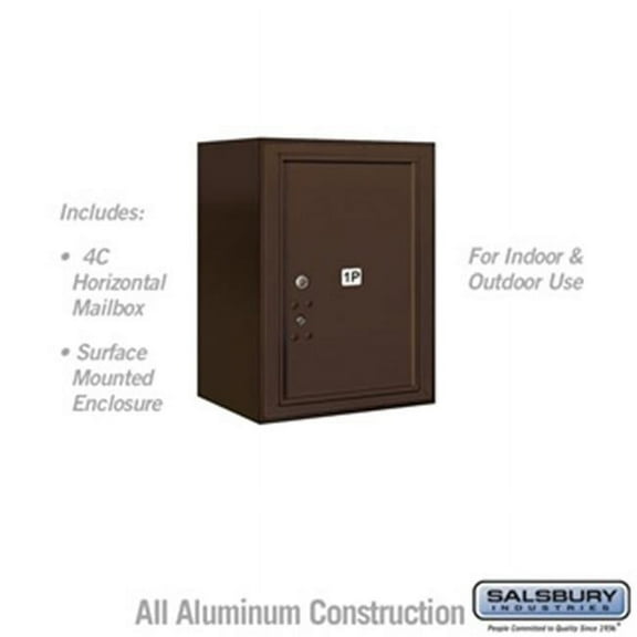 6 Door High Surface Mounted 4C Horizontal Parcel Locker with 1 Parcel Locker in Bronze with Private Access