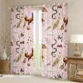 thumbnail image 2 of Manfei Cartoon Fox Owl Animal Black Out Curtains, Rustic Plant Botanical Curtains Pack of 2 (42x63 Each), Pink Bohemian Style Bedroom Curtains, Curtains and Drapes Room Decor, 2 of 6