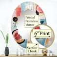 thumbnail image 3 of Designart "Pop Art Geometric euphony I" Modern Round Wall Mirror - Fashion Oval Printed Decorative Oversized Mirror - Multiple Color Options, 3 of 4