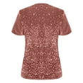 thumbnail image 6 of Craaazy Women's Round Neck Short-Sleeved Pullover Tops with Sequins Gifts, 6 of 9