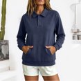 thumbnail image 5 of WUSUOWEI Womens V Neck Long Sleeve Sweatshirt Bottom Tops Lightweight Dressy Casual Business Basic Pullover Top with Pockets 2026 Fall Winter Outfits XXL, 5 of 6