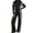 Black, variant on Wenini Women's 2 Piece Tracksuit Set Long Sleeve Zip up Short Top with Wide Leg Pants Color Blocking Sportswear Outfit