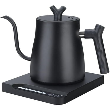 YUOFD Electric Gooseneck Kettle, 1L Pour Over Stainless Steel Kettle for Coffee, Intelligent Temperature Control