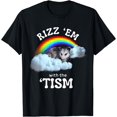 thumbnail image 1 of Autism Funny Rizz Em With The Tism Meme Autistic Opossum T-Shirt - Black - L, 1 of 2