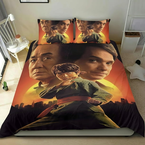 Leyendas de Karate Kids Conjunto de sábanas temático, trío de piezas, cómodo y amigable con la piel, diseño único, regalo de decoración para el hogar para familiares, amigos y fans,140cm *210cm