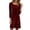 Red, variant on Women's Fashion Square Neck Elegant Long Sleeve Slit Slim Fit Casual Dress