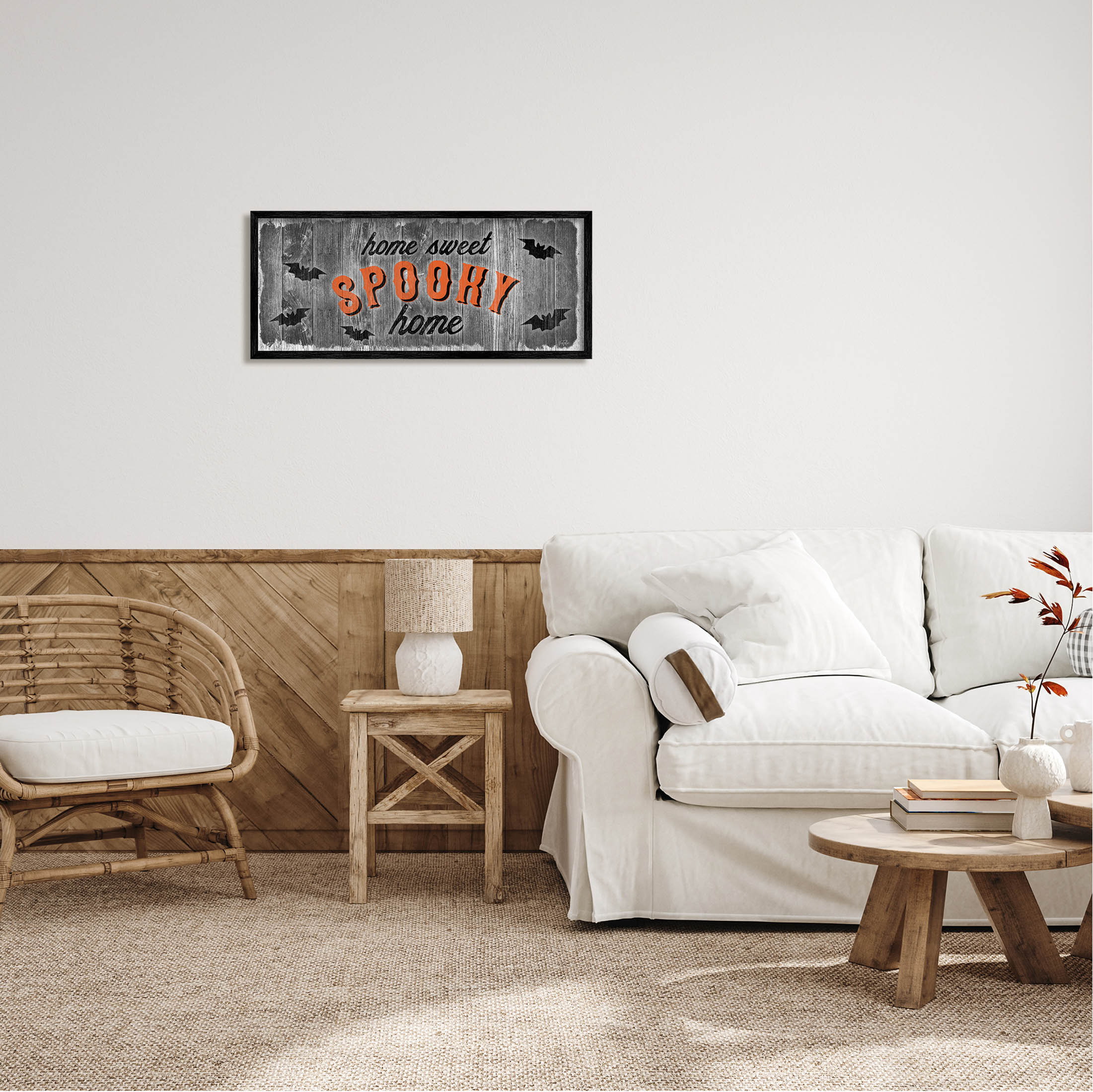 Stupell Industries Sweet Spooky Home Sign Graphic Art Black Framed Art Print Wall Art, Design by Natalie Carpentieri