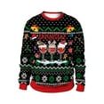 thumbnail image 3 of Seyurigaoka Women Men Couples Christmas Sweatshirts Santa/Letter/Wine Glass/Old Man/Light String/Deer Print Hoodies Long Sleeve Tops, 3 of 6
