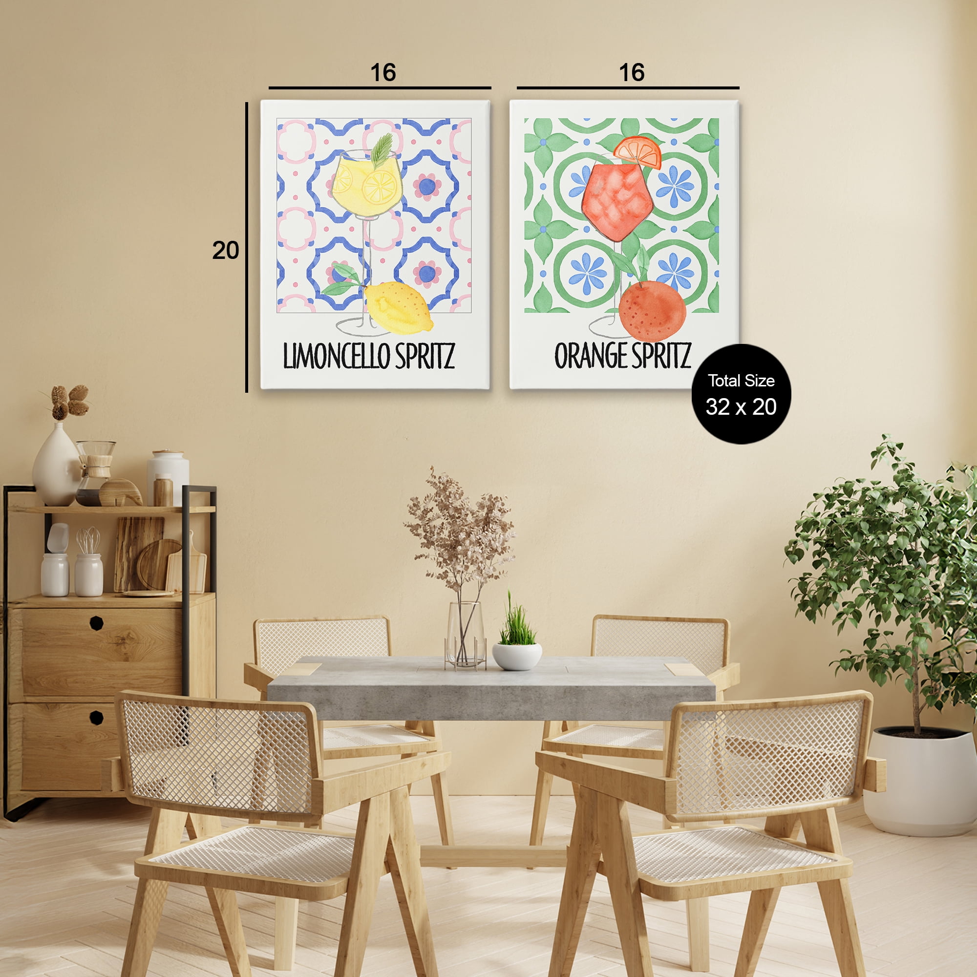 Stupell Industries Citrus Spritz On My Mind 2 Piece Canvas Wall Art Set, design by Nina Jacobs