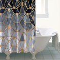 thumbnail image 4 of Gold Black Checkered Pattern Shower Curtain 72"x84" ,Bathroom Decorative Shower Curtains Set with 12 Hooks,Modern Waterproof Washable Shower Curtain, 4 of 6
