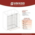 thumbnail image 4 of UKS04-50-55 Inch x 80 Inch Sliding Frameless Shower Door, 3/8" Tempered Glass with Easy-Cleaning Coating, Stainless Steel Rollers & SGCC-Certified Stability, 4 of 7