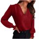 thumbnail image 1 of HongQid Women's V Neck 3/4 Sleeve Tops Dressy Casual Shirts Cute Loose Blouse, 1 of 8
