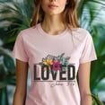 thumbnail image 5 of Loved John 3:16 Christian Floral Bible Verse T-Shirt, Light Pink, Size S, 5 of 6