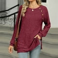 thumbnail image 4 of Plebaso Fall Tops for Women Knit Long Sleeve Tunic Lightweight Casual Pullover Sweater Shirts, 4 of 7