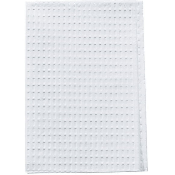 Tidi 917461 Dental Patient Bibs 2+1 Ply Paper Poly 13" X 18" White 500/Cs