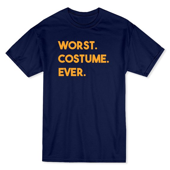 Worst costume Ever Graphic Quote Men Navy T-Shirt, Male XX-Large