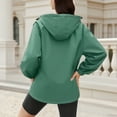 thumbnail image 5 of Women's Plus Size Quilted Jacket Solid Hooded Windproof Loose with Pocket Autumn, 5 of 6