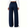 thumbnail image 6 of Bosfbaoi Sweatpants for Women Drawstring Elastic Waist Wide Leg Pants Patch Pocket Casual Loose Track Pants, 6 of 8