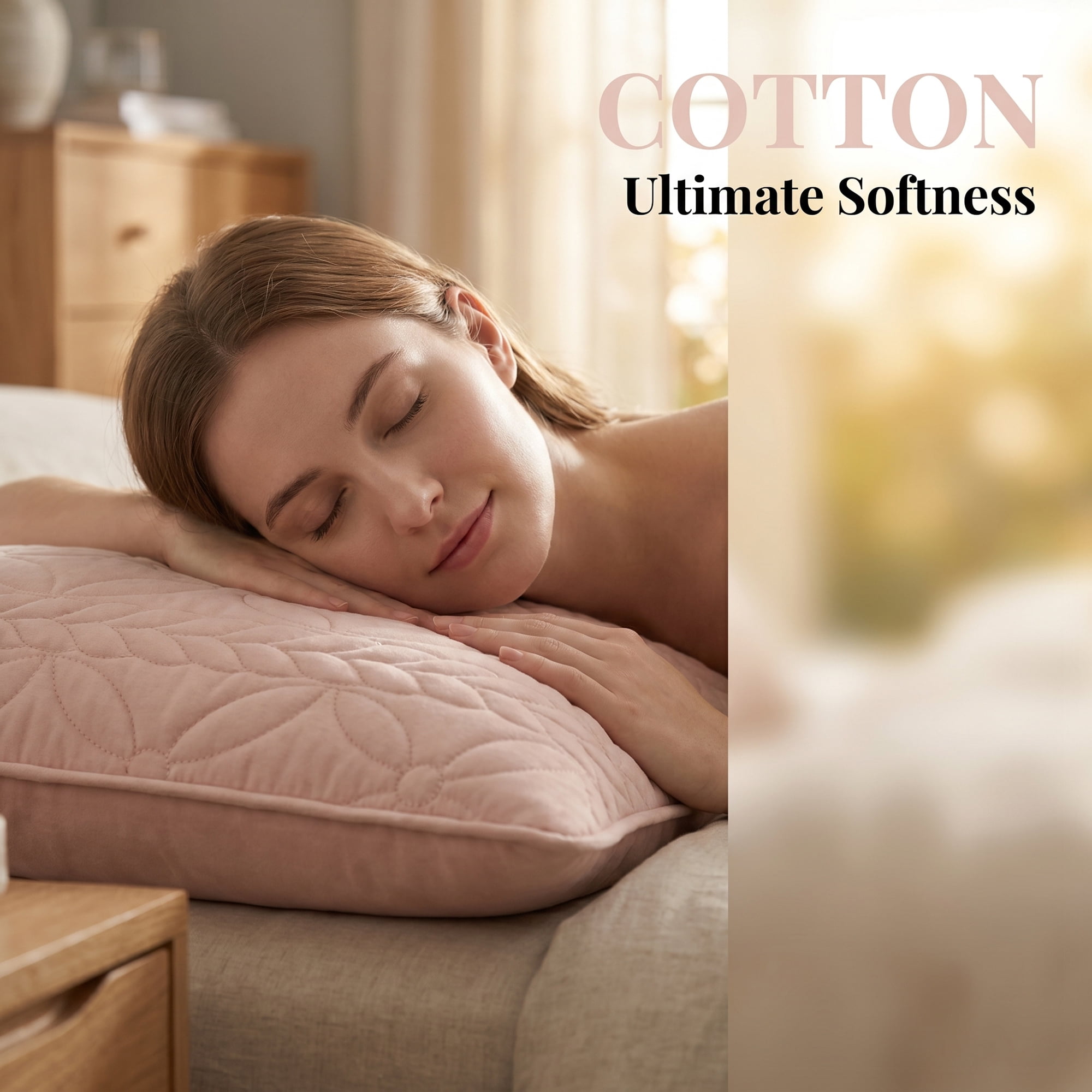 Unique Bargains Pillow Protectors Standard Size 2 Pcs Quilted Cotton Covers Queen Pink