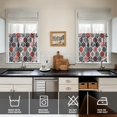 thumbnail image 4 of Red and Black Honeycomb Grid 3-Piece Kitchen Curtains Set Kitchen Curtains Sets with Valance for Windows Rod Pocket Machine Washable Kitchen Decor(54"x18"+2x27.5"x24"), 4 of 6