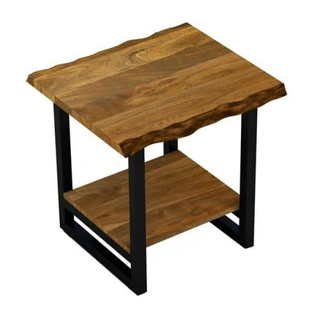 Modern Rustic Live Edge Acacia Wood End Table