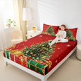 thumbnail image 4 of Homewish Chic Christmas Tree Twin Sheet Sets,Girls Xmas Gifts Twin Fitted Sheet,Red Green Flat Sheet For Child,Luxury Bedroom Decor,3-Piece, 4 of 7