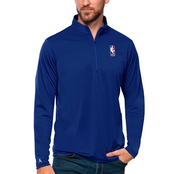 Men's Antigua  Royal NBA Tribute Quarter-Zip Pullover Top