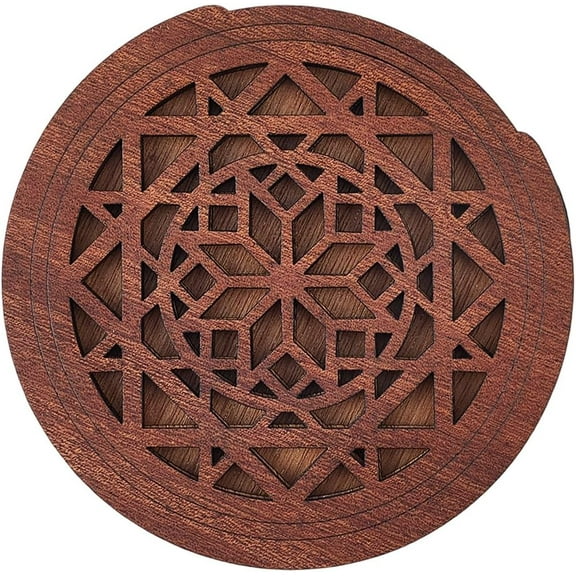 Wood Guitar Soundhole Cover 4.1 Inch Brown Wooden Flower Feedback Suppressor Pickup Sound Hole Block Covers Protector Reducer Buffer for Acoustic Guitars Eliminator Suppressor