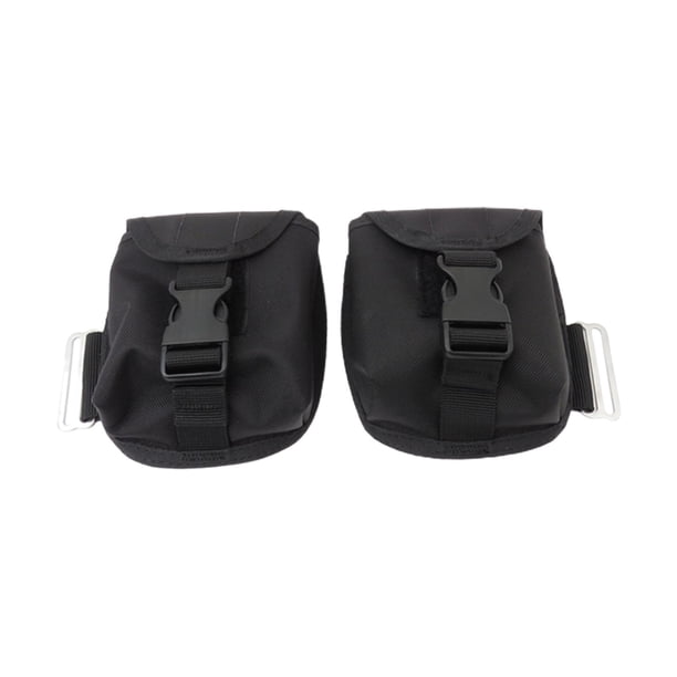 Cinturón de bolsillo para lastre de buceo, bolsa para lastre de 2 kg con hebilla de liberación rápida. negro