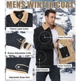 thumbnail image 6 of Xidunhg Men's Sherpa Lined Trucker Jacket, Windproof Thermal Winter Work Coat with Lapel Multi Pockets, 6 of 11