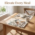 thumbnail image 2 of REGALWOVEN Farmhouse Placemats Set of 6 Linen Placemats for Dining Table Decor Indoor Outdoor Washable Kitchen Table Mat Wipe Clean Flowers A 18*12in, 2 of 5