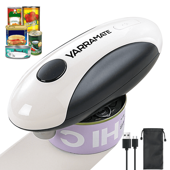 YARRAMATE Electric Can Opener, One-Touch Rechargeable Automatic Can Opener Fits All Cans Sizes for Kitchen with Storage Bag