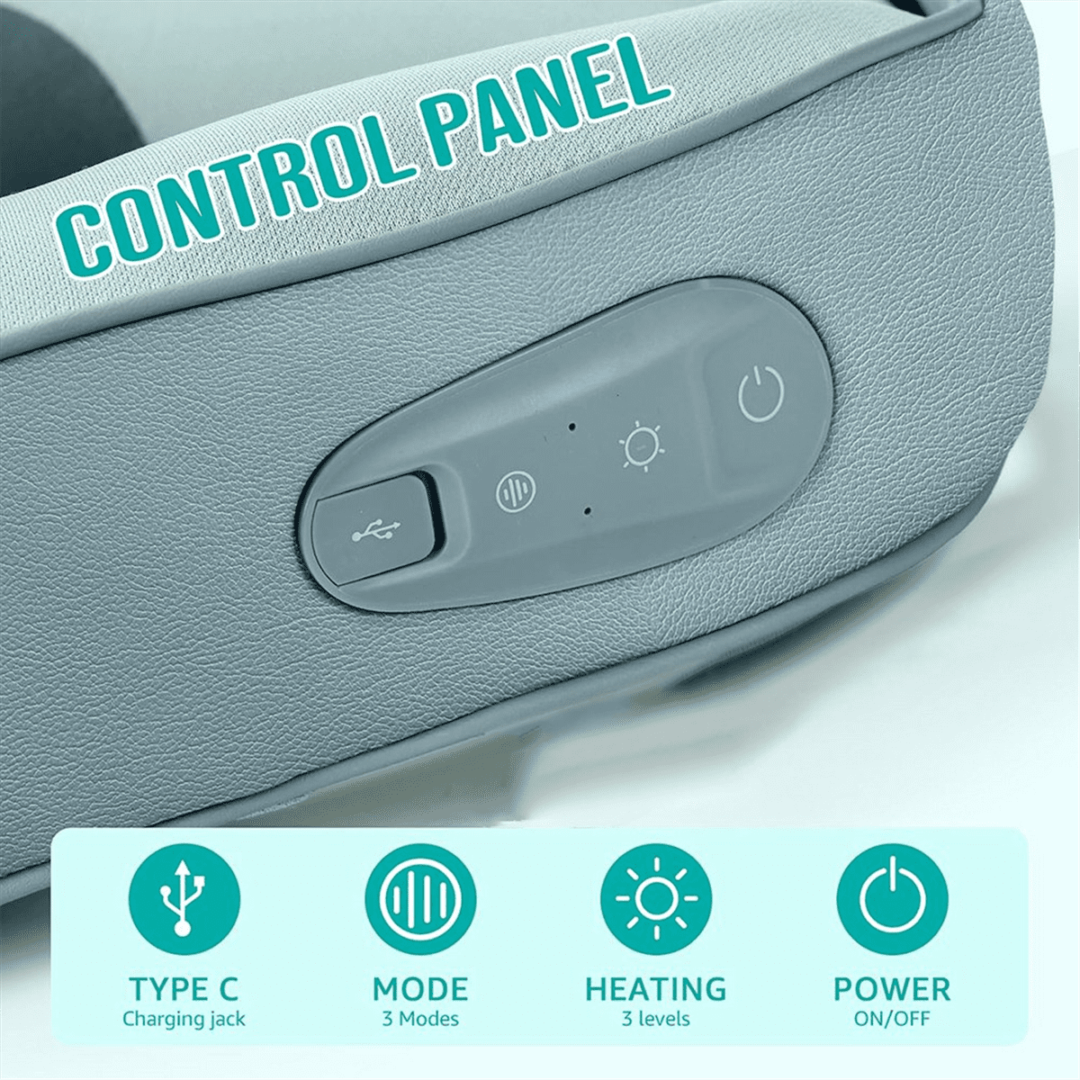 Neck Deep Tissue Pain Relief Massager, Shiatsu Neck Massager with Heat, Rechargeable 3D Kneading Massager,1 x Neck Massager 1 x USB Charging Cable,Photo Color
